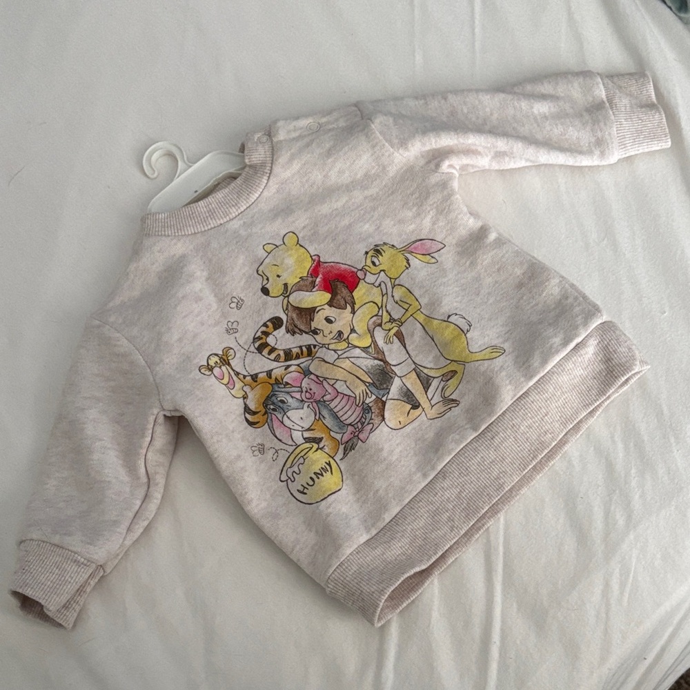 Disney Kids Beige Sweatshirt with Winnie the Pooh and Friends